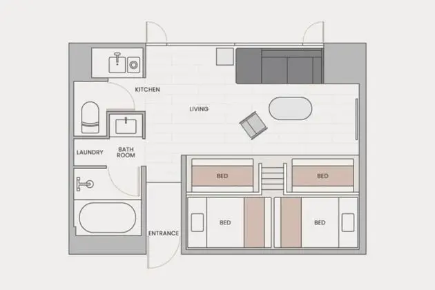 Executive Stüdyo Süit, Sigara İçilmez (Bunk Bed)