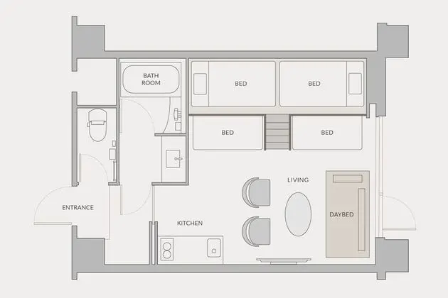 Deluxe Apart Daire, Sigara İçilmez (Executive Bunk)