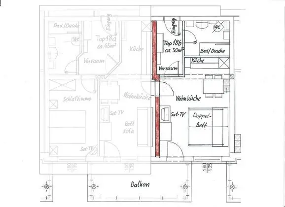 Junior Apart Daire, Dağ Manzaralı (incl. end cleaning fee €45)