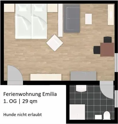 Apart Daire, Bahçe Manzaralı (Emilia)