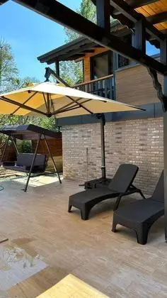 1+1 Bungalov, Havuz ve Bahçe Manzaralı, Isıtmalı Özel Havuzlu