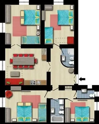 Comfort Apart Daire, 4 Yatak Odası, Şehir Manzaralı
