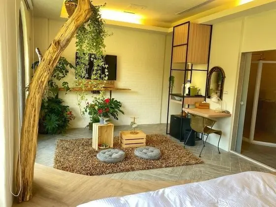 Romantic Büyük Yataklı Tek Kişilik Oda, 1 Yatak Odası, Balkon, Bahçeli