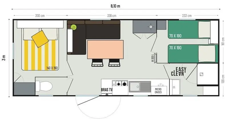 Premium Karavan, 2 Yatak Odası, Deniz Manzaralı