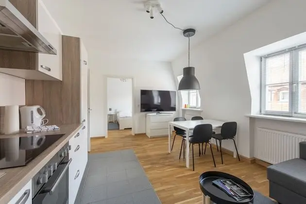 City Apart Daire, 1 Büyük (Queen) Boy Yatak ve Çekyat, Mutfak (Elisabeth)