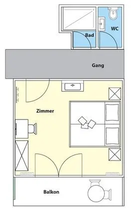 Tek Büyük Yataklı Oda (private bathroom across corridor)