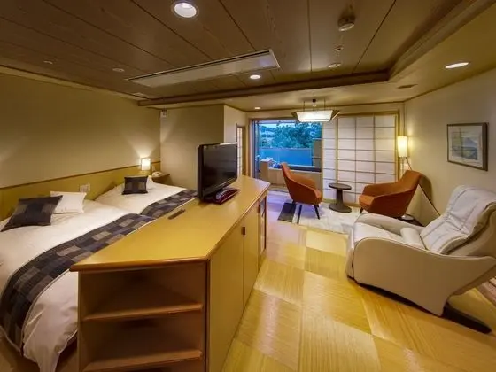 Deluxe İki Ayrı Yataklı Oda, Sigara İçilmez (Yuraku Open Air Bath, Mt. Fuji View)