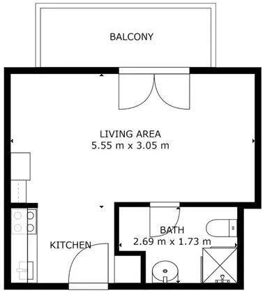 Basic Stüdyo, 1 Büyük (Queen) Boy Yatak