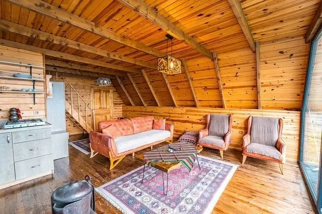 VADİ MANZARALI ŞÖMİNELİ 1+1 BUNGALOV 60m2