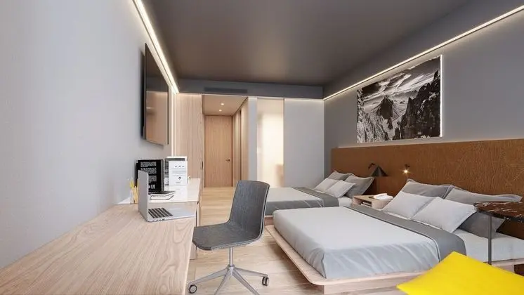 Deluxe Tek Büyük Yataklı Oda, 2 Çift Kişilik Yatak, Dağ Manzaralı