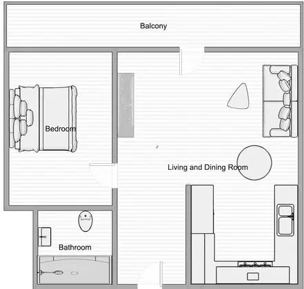 Comfort Apart Daire, 1 Yatak Odası, Balkon