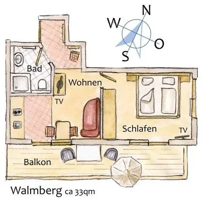 Comfort Daire, 1 Yatak Odası, Sigara İçilmez, Dağ Manzaralı (Walmberg)