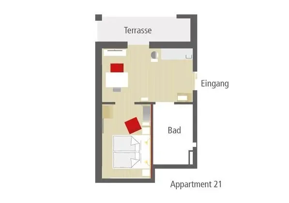 Apart Daire, 1 En Büyük (King) Boy Yatak, Engellilere Uygun, Teras (21 - behindertengerecht)