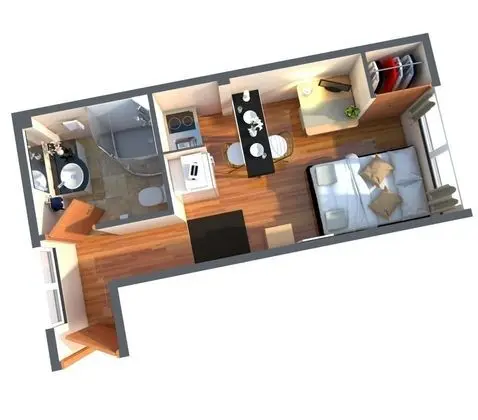 Basic Apart Daire, 1 Çift Kişilik Yatak (Studio, 2B)