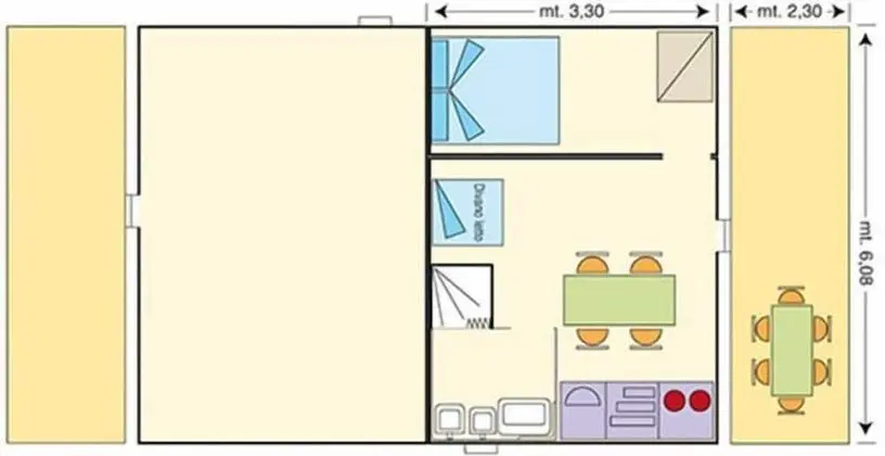 Bungalov, 1 Yatak Odası (Tipo B)