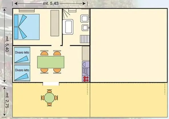 Bungalov, 1 Yatak Odası (Tipo H)