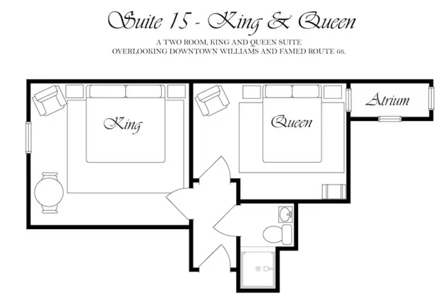 Süit (Two Room King and Queen - Suite 15)