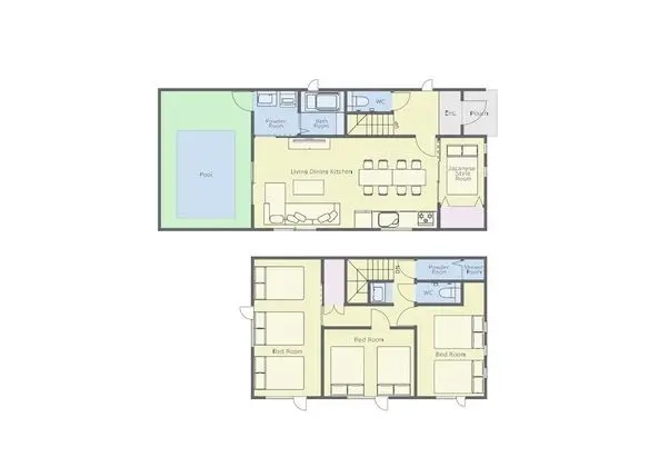 Deluxe Villa, 4 Yatak Odası, Kişiye Özel Havuzlu, Havuz Manzaralı (6-B)