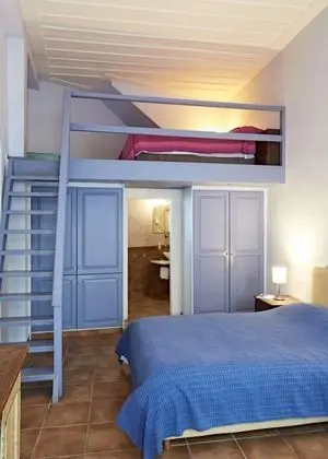 Blue and Yellow Mezzanine Studio