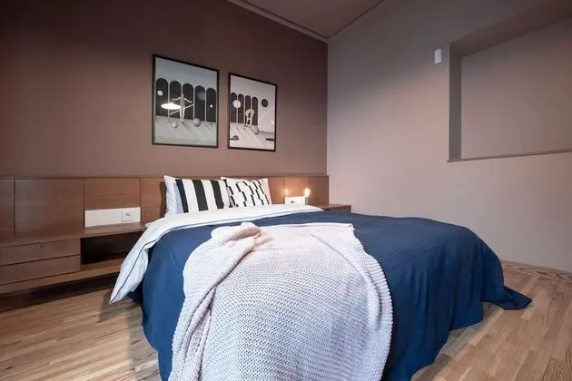 Apart Daire, 2 Yatak Odası (Blue and Peach, Free Parking)