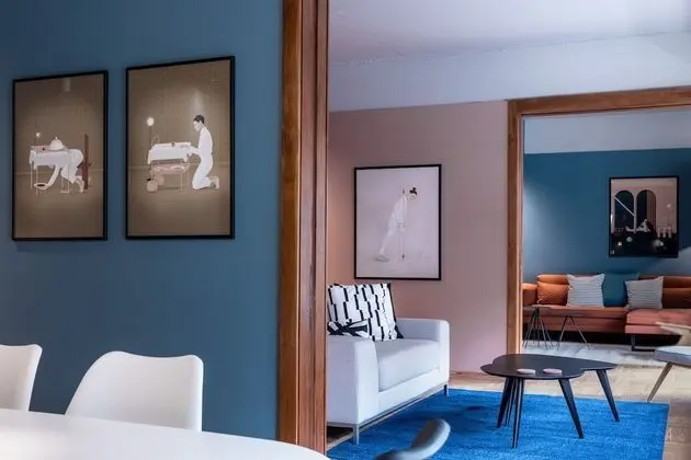 Apart Daire, 2 Yatak Odası (Blue and Peach, Free Parking)