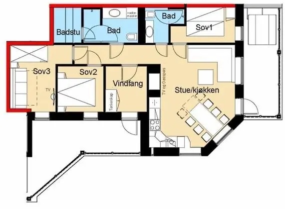 Family Apart Daire, 3 Yatak Odası, Sauna, Yamaçta (8 Beds)