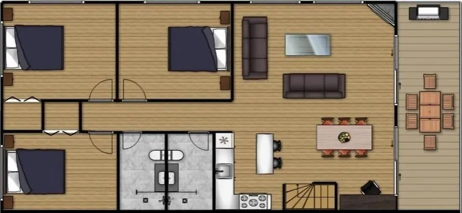 Panoramic Apart Daire, 3 Yatak Odası, Sigara İçilmez, Balkon (3 Rooms, Mountain view)