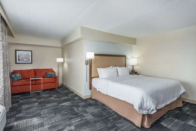 One king size bed with a queen sofa bed