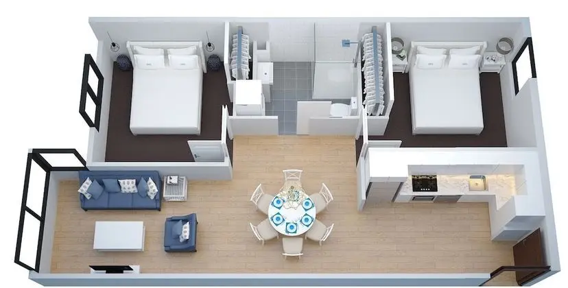 Standard Apart Daire, 2 Yatak Odası