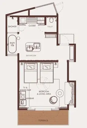 Premier Villa, Birden Çok Yatak, Engellilere Uygun, Veranda (Gold Beach Villa - Twin Bed)