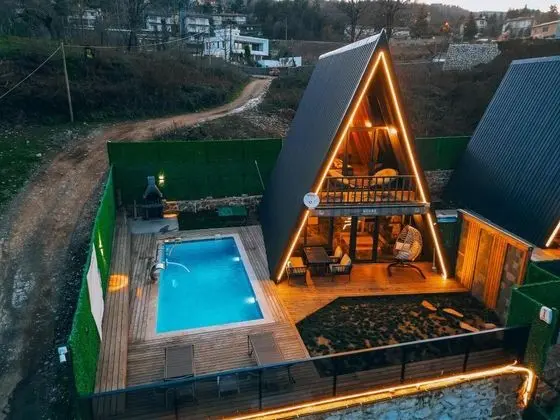 1+1 Bungalov, Isıtmalı Özel Havuzlu