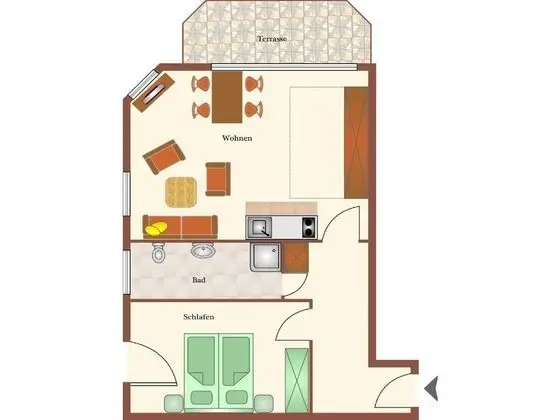 Apart Daire, 1 Yatak Odası, Balkon (Nr. 14)