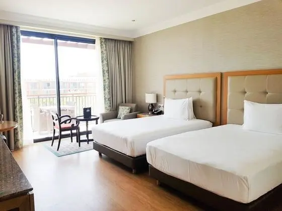 Room, 2 Double Beds, Partial Sea View
