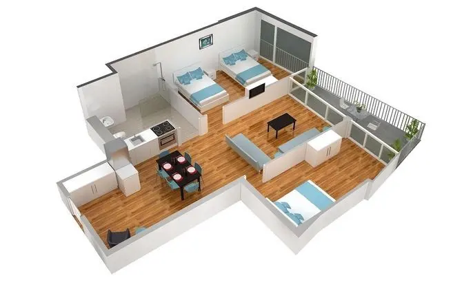 Apart Daire, 2 Yatak Odası, Balkon