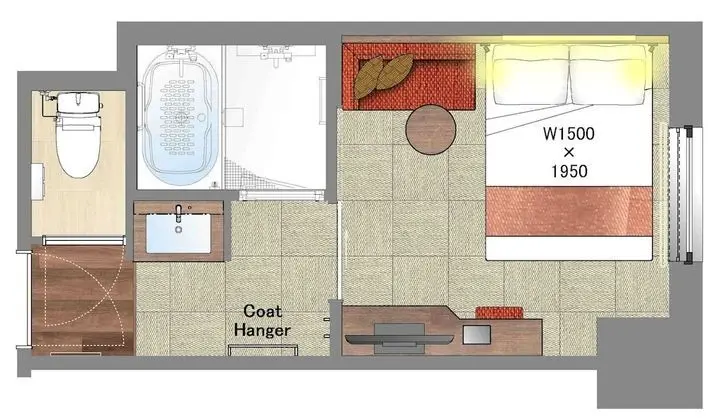 Tek Büyük Yataklı Oda, Sigara İçilmez (Moderate,sperate toilet,Sakura Bldg)