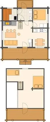 Kulübe, 1 Yatak Odası, Sauna (44 m2)