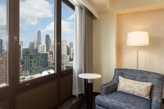 Premium Oda, 2 Büyük (Queen) Boy Yatak (Chicago Skyline View)