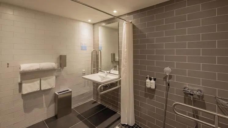 Standard Oda, 1 Büyük (Queen) Boy Yatak, Engellilere Uygun (Roll-In Shower)