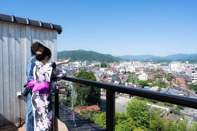 Traditional Oda, 2 Tek Kişilik Yatak, Sıcak Su Küveti, Şehir Manzaralı (Japanese Western Style)