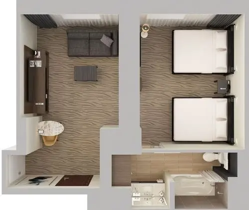 Oda, 2 Çift Kişilik Yatak, Engellilere Uygun (Shower)