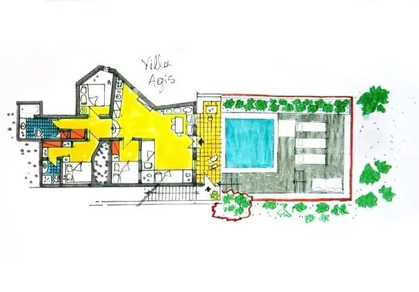 Grand Villa, 3 Yatak Odası, Kişiye Özel Havuzlu, Deniz Manzaralı (Villa Agis)