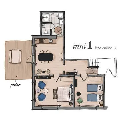 Design Apart Daire, 2 Yatak Odası, Zemin Kat