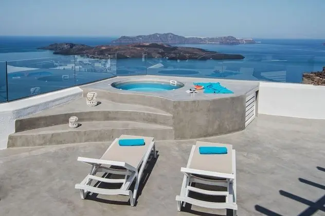 Honeymoon Stüdyo Süit, Sıcak Su Havuzu (Split Level, Caldera View)