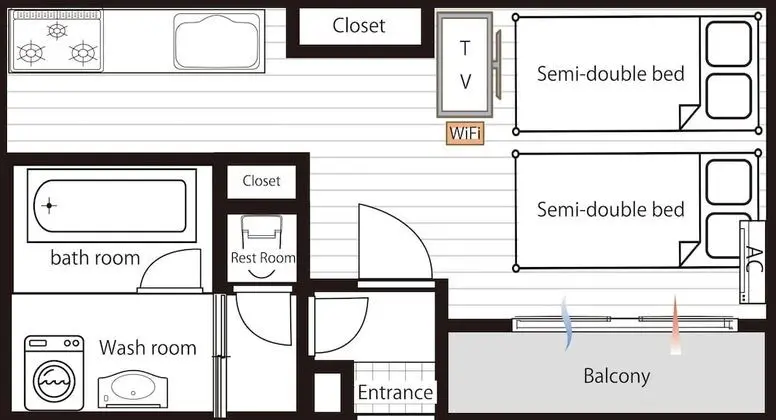 Standard Apart Daire, 1 Yatak Odası, Sigara İçilmez, Şehir Manzaralı