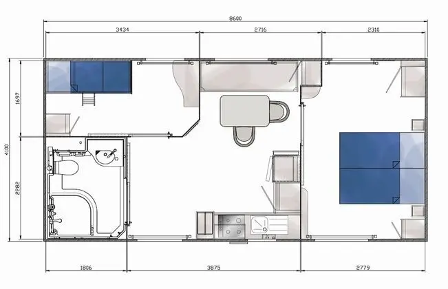 Karavan, 2 Yatak Odası, Engellilere Uygun (4/6 people)