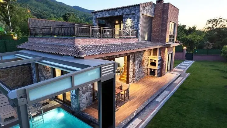 Kapanabilir Havuzlu Dublex Villa, Bahçe Manzaralı, Isıtmalı Özel Havuzlu