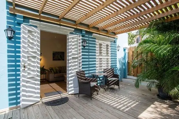 Cozy Cactus ground floor one bedroom apartment, with terrace and shared plunge pool