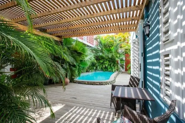 Cozy Cactus ground floor one bedroom apartment, with terrace and shared plunge pool