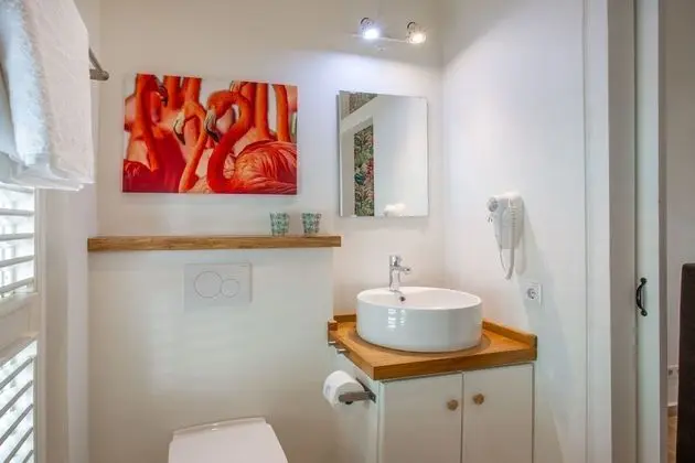 Flamingo Petite ground floor studio, with small terrace and shared plunge pool