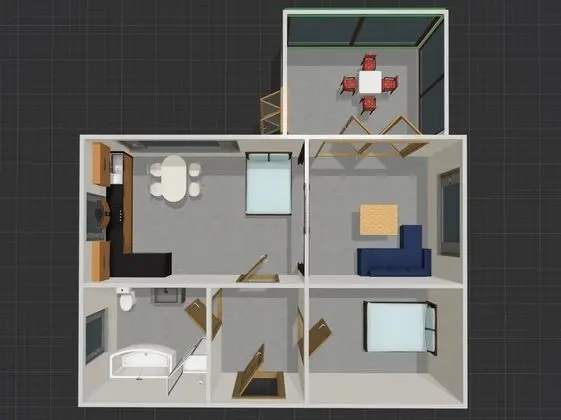 City Apart Daire, 2 Çift Kişilik Yatak, Bahçe Manzaralı, Bahçeli